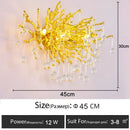 DecorBites™ Branch-shaped Golden Crystal Chandelier for Villa Bedroom and Living Room