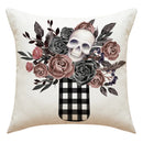 DecorBites™ Halloween Pillowcase Set - Festive Sofa Cushion Covers with Pumpkin Cat Witch Hat Print.