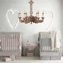DecorBites™ Country French Solid Wood Chandelier for Bedroom, Dining Room, Living Room, and Study