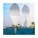 Kinetic Blank Sublimation Wind Spinner 3D Spiral Windchime Chime Sculpture Hanging Outdoor Indoor Garden Decor 18X45cm