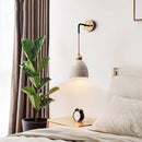 DecorBites™ Japanese Style LED Wall Light Cement Bedside Lamp with Pull Chain Switch