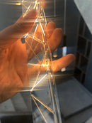 DecorBites™ Crystal Chrome LED Chandelier: Elegant Duplex Stair Lighting for Modern Interiors