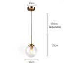 DecorBites™ Glass Ball LED Pendant Light Modern Chandelier for Living Room Decor