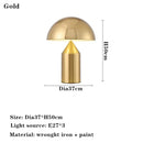 DecorBites™ Atollo Bedroom Table Lamp - Luxury Metal Mushroom Desk Light