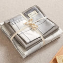 DecorBites™ Japanese Grid Printed Cotton Bedding Set in Queen/King for Cozy Sleep
