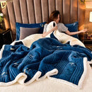 DecorBites™ Cozy Milk Velvet Blanket - 3 Layer Warmth & Fluffy Weighted Blanket