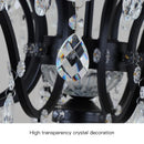 Decorbites crystal candle chandelier black farmhouse dining room lamp