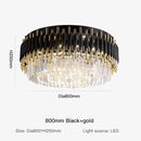 DecorBites™ Gold Black Crystal Ceiling Chandelier – Modern LED Round Kitchen Pendant Lamps