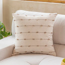 DecorBites™ Cotton Stripe Jacquard Cushion Cover Set: Blue Yellow Grey Pink Beige Black