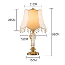 DecorBites™ Crystal Table Lamp with Fabric Lampshade - Luxury Bedroom Lighting