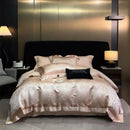 DecorBites™ Brocade Satin Jacquard Luxury Cotton Bedding Set - Duvet Cover, Sheet, Pillowcases