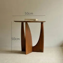 DecorBites™ Circular Walnut Wood Coffee Table for Living Room with Solid Nordic Design