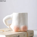DecorBites™ Creative Pinch Belly Ceramic Cup Set for Dining Table Coffee Milk Tea Juice