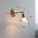 DecorBites™ Green Glass LED Wall Lamp with Copper Base for Bedroom Living Room