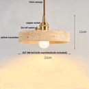 DecorBites™ LED Pendant Light Fixture Yellow Travertine Adjustable Hanging Lamp