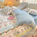 DecorBites™ Cotton Floral Print Bedding Set: Comfortable Sleep Quilt Cover & Fitted Sheet in All Seasons