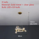 DecorBites™ Clear Glass LED Chandelier: Modern Nordic Hall Parlor Lighting Fixture