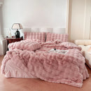 DecorBites™ Deluxe Faux Rabbit Fur Bedding Set: Soft Velvet, Plush Warmth for Winter