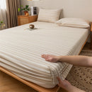 DecorBites™ Coarse Cloth Prue Cotton Queen Fitted Sheet Set with Pillowcases