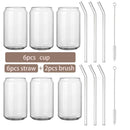 DecorBites™ Glass Cup Set with Bamboo Lid: Bubble Tea, Coffee, Wine, Milk Tea Mug.