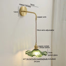 DecorBites™ Glass Copper LED Wall Lights with Knob Switch, Modern Bedside Lamp