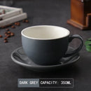 DecorBites™ 350ml Latte Ceramic Coffee Cup and Saucer Set - Set of 2