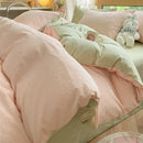DecorBites™ Cotton Striped Bedding Set Yarn Dyed Washed Duvet Cover Single Bedclothes