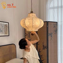 "DecorBites™ Wabi-sabi Retro Pendant Lights LED E27 Fabric Art Hanging Lamp for Home Decor"