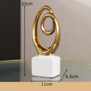 DecorBites™ Gold Chain Abstract Ceramic Statue Desk Decoration Ornaments Sculpture Aesthetics