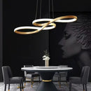 DecorBites™ Gold LED Chandelier: Modern Nordic Hanging Lamp for Dining Room, Kitchen, Bar, Office