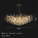 DecorBites™ Gold Aluminium Crystal Chandelier for Elegant Dining Room Lighting