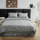DecorBites™ Grey Lines Stripes Duvet Cover Set Cotton Satin Jacquard Queen King Size