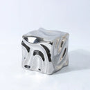 DecorBites™ Gold Ceramic Geometric Irregular Fold Pattern Decorative Figurine