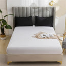 DecorBites™ Brushed Fitted Mattress Cover with Deep Pockets – European Skin-Friendly, Durable Solid Bedding