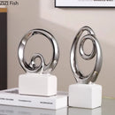 DecorBites™ Gold Chain Abstract Ceramic Statue Desk Decoration Ornaments Sculpture Aesthetics