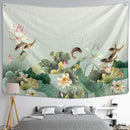 DecorBites™ Koi Lotus Ink Tapestry Wall Hanging - Bohemian Aesthetics Home Decor