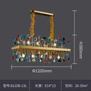 Multicolor crystal chandelier gold lighting fixture for dining room