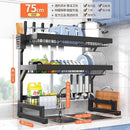 DecorBites™ 2-Layer Over Sink Dish Drying Rack & Utensil Holder Organizer