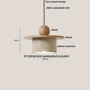 DecorBites™ Glass Ball Pendant Light - Adjustable Wire, LED, Yellow Travertine White, Dining Room