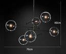 DecorBites™ Black Gold Glass LED Chandelier for Living Room Bedroom Restaurant
