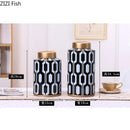DecorBites™ Geometric Stripes Ceramic Vase Home Decor Storage Tank Living Room Table