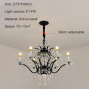 Decorbites crystal candle chandelier black farmhouse dining room lamp