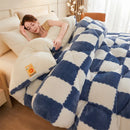 DecorBites™ Cozy Checkerboard Duvet Blanket for Winter Warmth and Comfort
