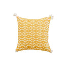 DecorBites™ Geometric Tufted Cushion Cover with Crochet Tassels - Nordic Yellow Striped Pillow Cover