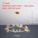 DecorBites™ Clear Glass LED Chandelier: Modern Nordic Hall Parlor Lighting Fixture
