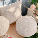 DecorBites™ Crochet Cushion Cover Handmade Woven Pillow Case 40*40cm Square Circular Decorative Pillows