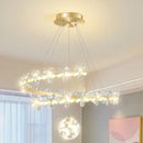 DecorBites™ Crystal Flower Gold Ceiling Chandelier: Modern Luxury Nordic Living Room Light