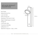 DecorBites™ Dimmable LED Wall Lamp 5W, Adjustable Angle, Touch Switch, 3-CCT Rotation