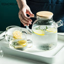 DecorBites™ 1.8L Transparent Borosilicate Glass Teapot | Heat-Resistant Flower Tea Set
