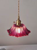 DecorBites™ Japanese Sunflower Glass Pendant Lights Modern Brass Hanglamp Fixture